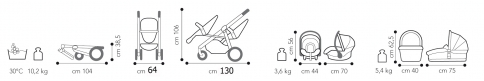 Kích thước tặng xe đạp 3 bánh trẻ em Little-Tikes Đỏ LT-627354 khi mua Xe đẩy đôi trẻ em Brevi OVO TWIN Bre-781